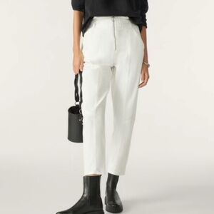 BA&SH, New, OMNY High Waisted Off White Zip Front Carrot Trouser Pants